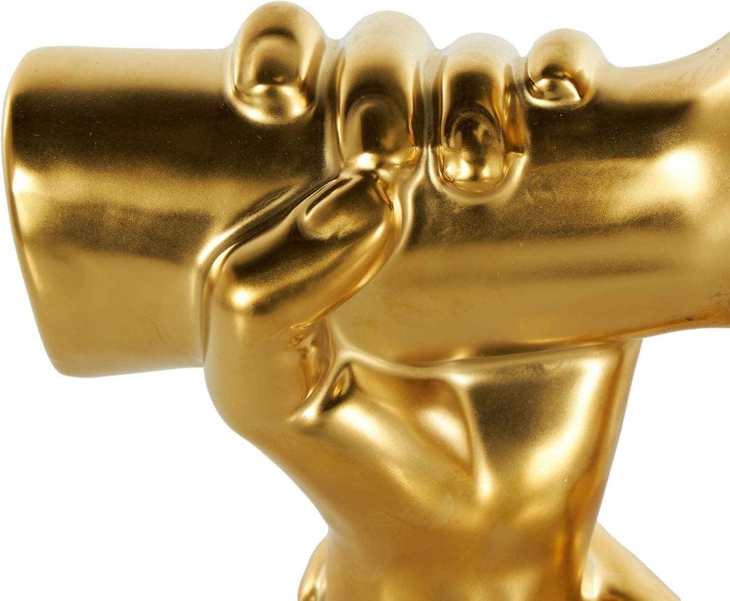 Deco 79 Ceramic Hands Decorative Sculpture Gripping Home Decor Statue, Accent Figurine 13" x 4" x 13", Gold