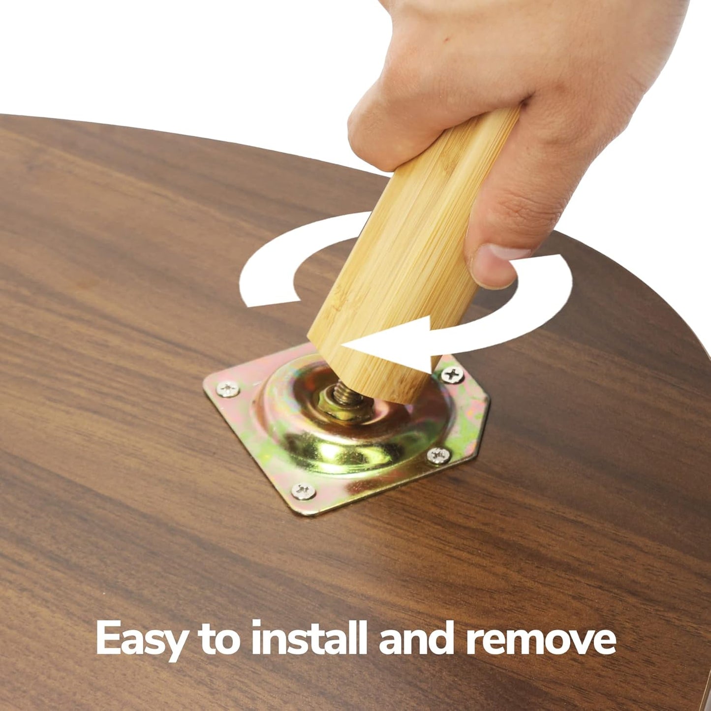 BAMEOS Bamboo Nesting Triangle End Table,Set of 2 Coffee Table Modern Minimalist Side Table for Living Room (Walunt)