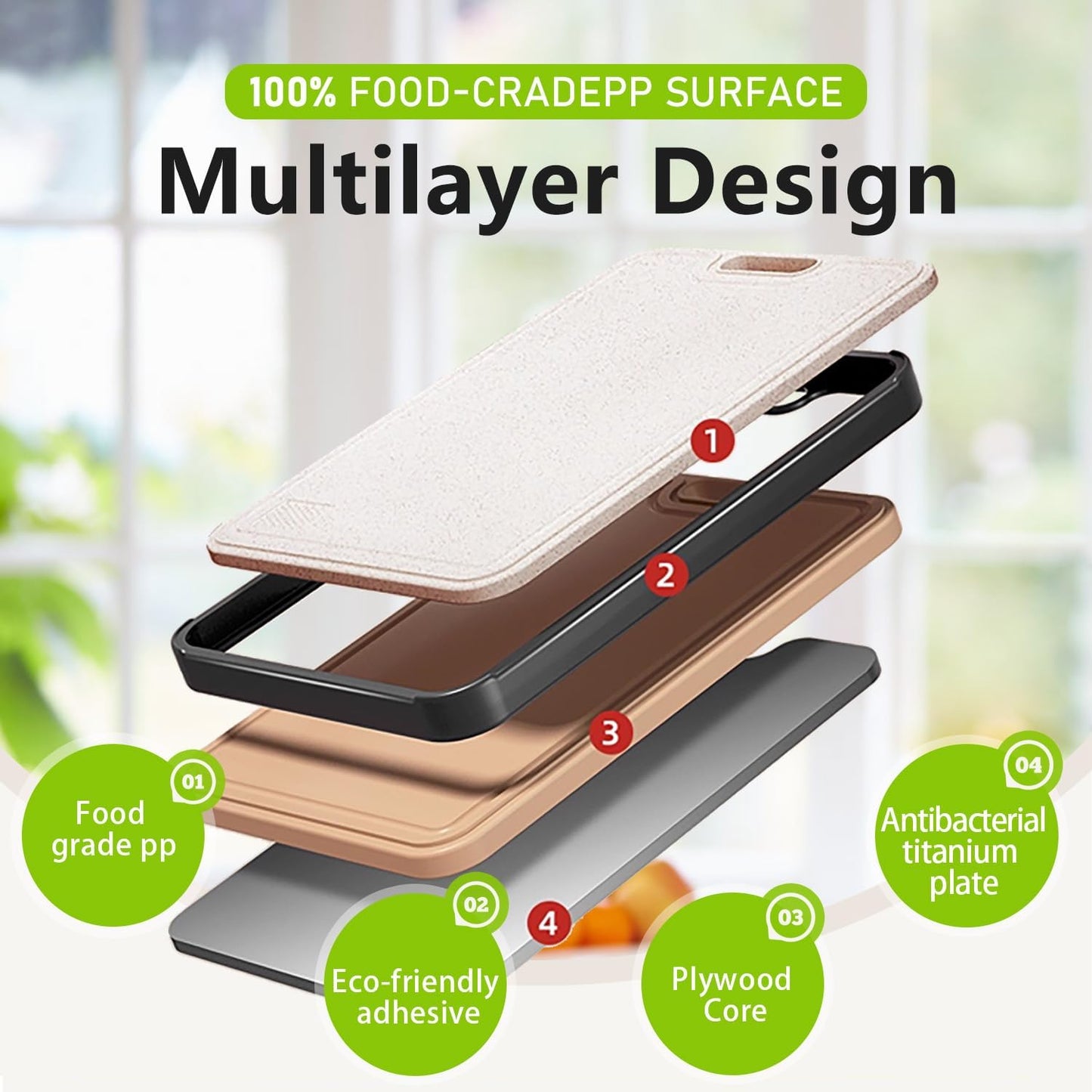 FIRE HIVE Kitchen Stainless Steel Cutting Board,Double-Sided Multi-Functional Cutting Boards,Large Cutting Board Made of Stainless Steel & Platycodon, 16*11 inches Safe Kitchen Cleaning Cutting Boards