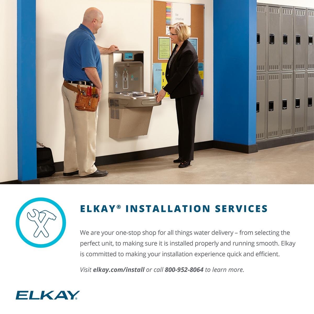 Elkay EZO8 8 GPH ADA Wall Mount Single Level Hands Free Water Cooler - Light Gray Granite