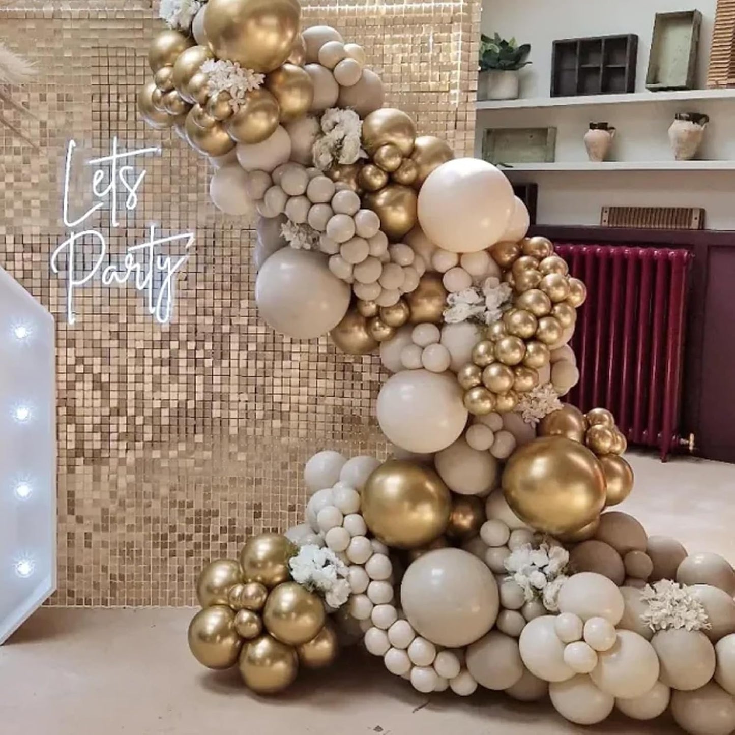 130pcs White Sand Balloons Different Sizes 18" 12" 10" 5" Off White Party Latex Balloons for Birthday Baby Shower Graduation Wedding Gender Reveal Anniversary Party Decorations