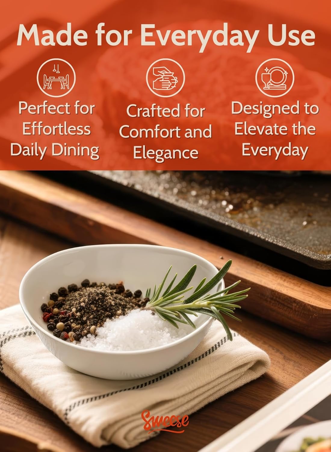 Sweese 4 oz Porcelain Bowls Set of 6 - White, Small Dipping/Snack/Sauce/Condiment Dish - Microwave, Dishwasher Oven Safe