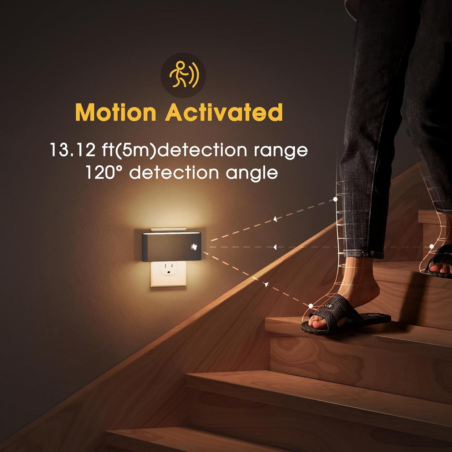 Briignite Motion Sensor Night Light, 2 Pack Motion Activation Night Lights Plug into Wall, Auto On Off, 0-100LM Dimmable Night Light Plug in, 3000K Warm White LED Nightlight for Kids Bedroom Hallway