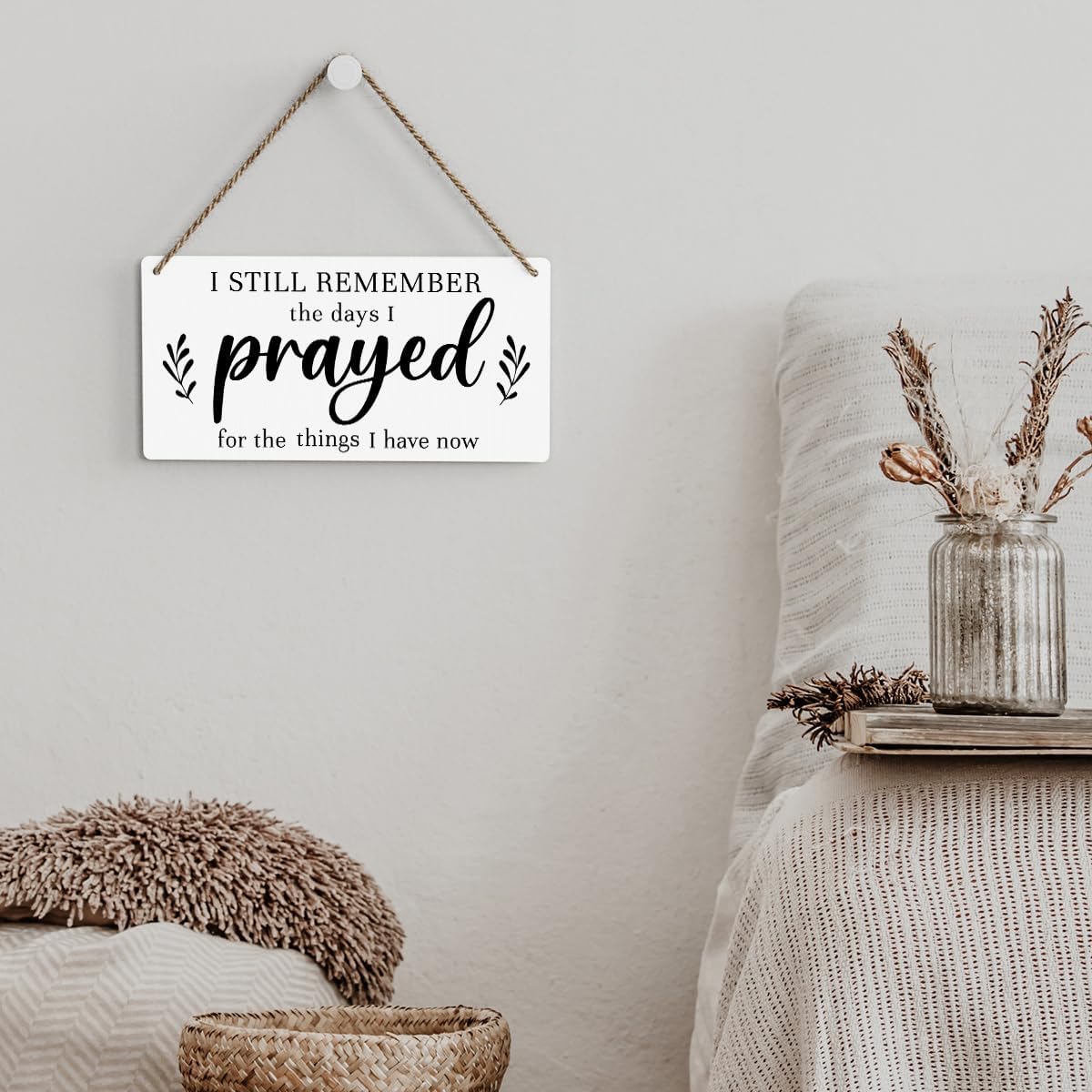 Christian Decor for Home I Still Remember The Days I Prayed Wall Decor Rustic Bible Verse Sign Scripture Printed Wood Sign Wall Art Religious Gifts Faith Based Gifts