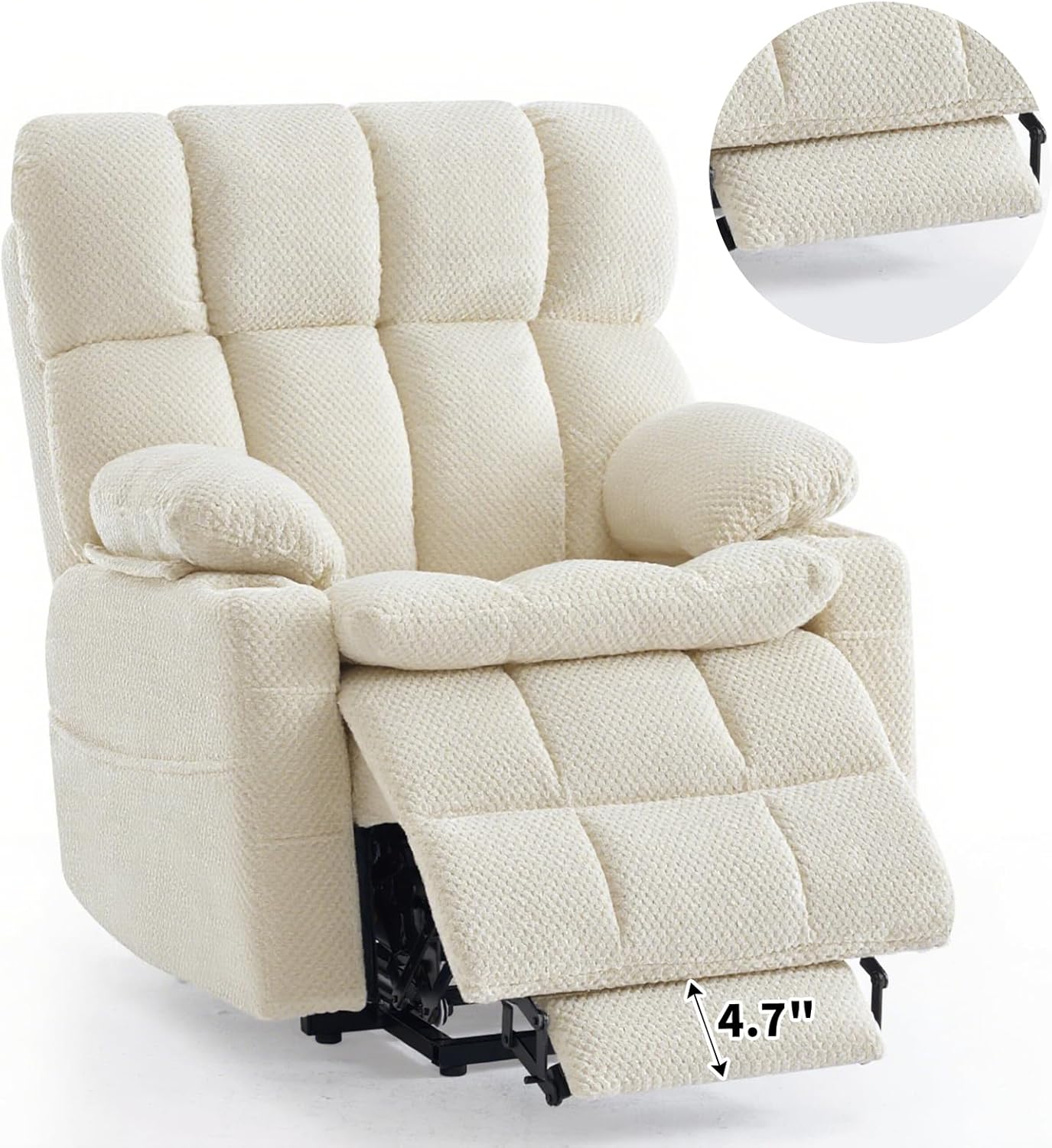 Dual Motor Power Lift Recliner Chair for Elderly,Infinite Position, Lay Flat Recliner with Massage and Heat, Adjustable Headrest, USB&Type-C,Cup Holders,Zero Gravity, Beige