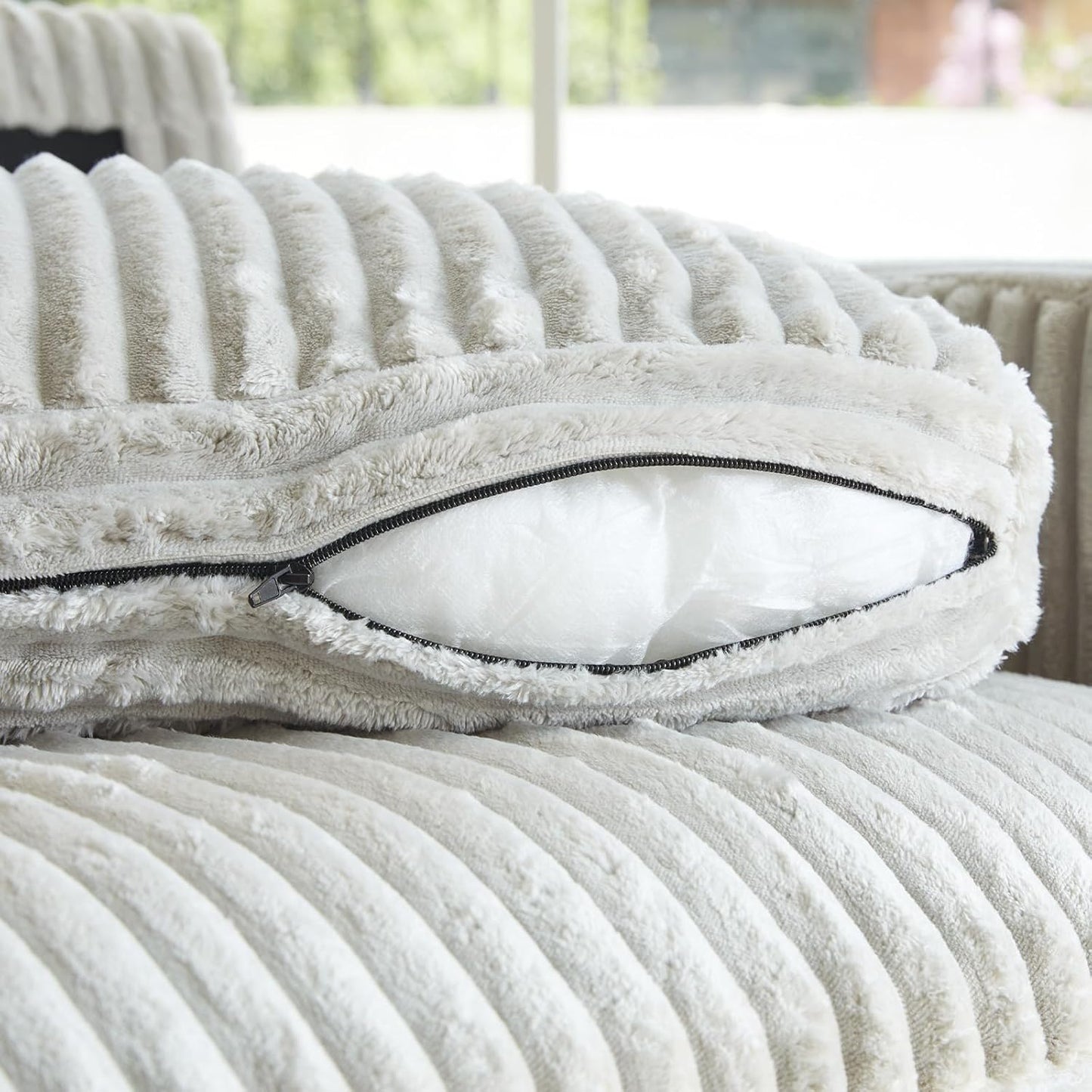 Belffin Modular Sectional Sofa with Storage Ottoman, Oversized Cloud Couch Sectional with Extra Deep Seat, Convertible L Shaped 4 Seater Sectional Couches for Living Room, Plush Corduroy Light Grey