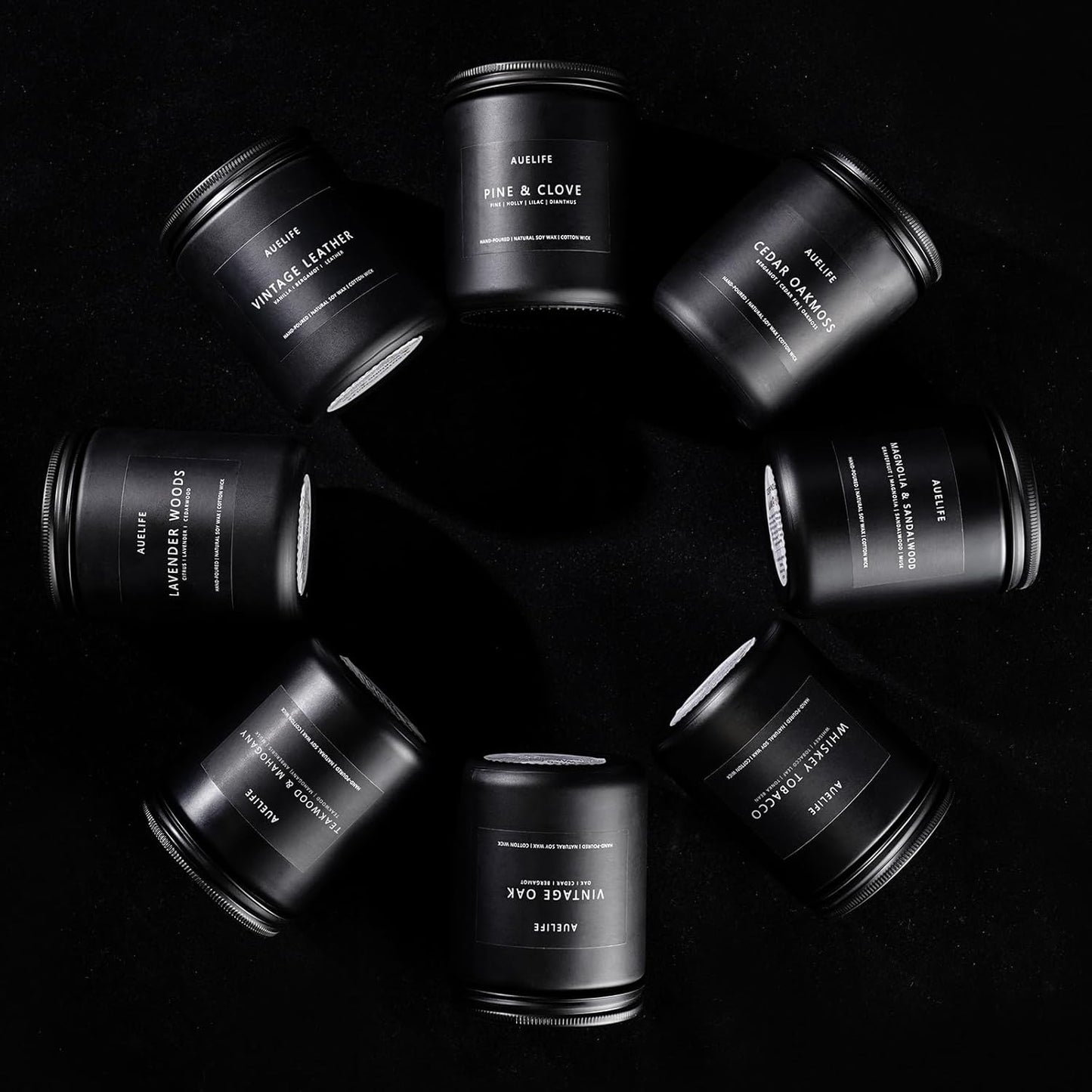 Scented Candles Set | Candle Gifts for Men - Masculine Candle, Soy Candles for Home Scented - 4 Pack Aromatherapy Gift for Dad Fathers Day- Scent of Teakwood & Mahogany/Whiskey Tobacco/Rum & Oak/Cedar