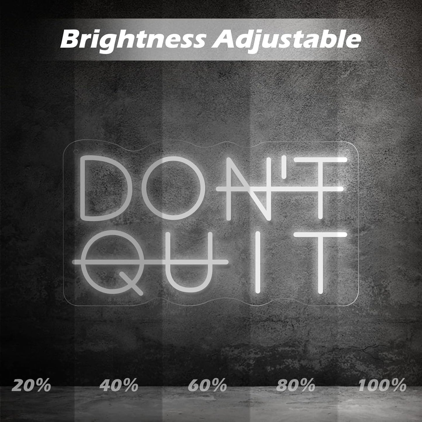 Don't Quit LED Neon Sign for Wall Decor, DO IT Neon Lights Party Decorations, USB Powered Switch Lighting Adjustable for Office, Gym, Man Cave, Gamer Room Decor
