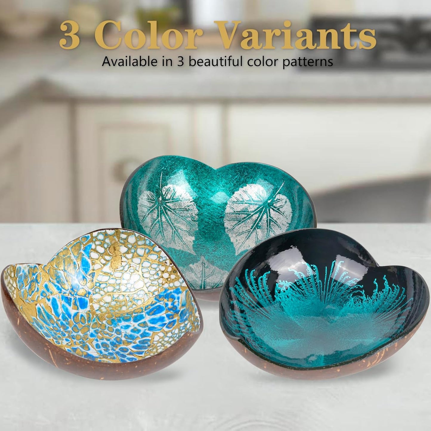 Coconut Bowls Decorative Candy Dish - Heart Acai Bowl, Natural Wooden Candy Dish, Key Bowl Holder for Entryway Table, Yogurt Smoothie Nuts Dessert Container, Rice Fruits Dry Snack Storage Shell Bowls