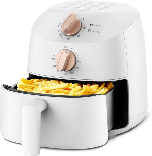 COMFEE' Compact 2.1 Quart Air Fryer with 12 Menu Options, Adjustable Timer & Temperature Control 180-400 degrees F, Dishwasher-Safe Nonstick Fry Basket with Stainless Steel Finish