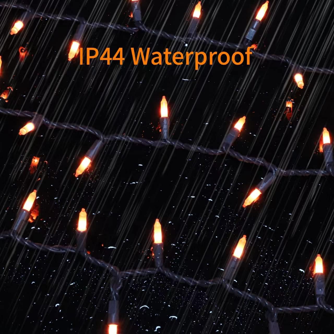Brown Wire,Orange,Incandescent Bulb 100 Mini String Lights for Indoor Halloween Tree Home Party Festival Decoration