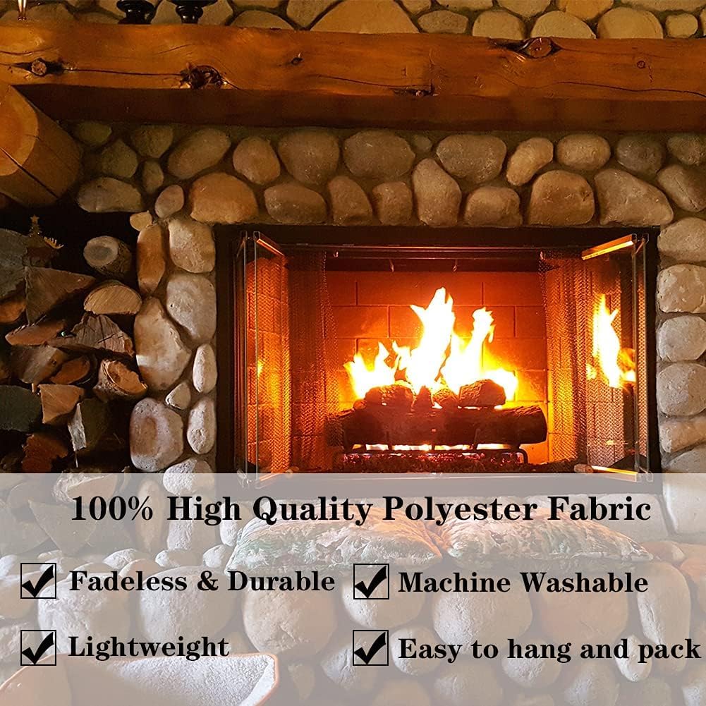 Firplace Tapestry Art Retro Stove Print Tapestry Art Wall Hanging Tapestry Room Bedspread Decor Christmas Fireplace (Firplace, 70.00" x 90.00")