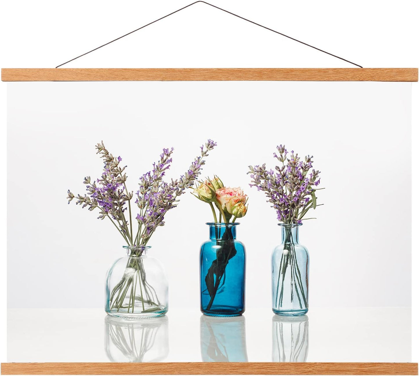 FALAMON Magnetic Poster Hanger Frame, 22x34 22x28 22x14 Teak Wood Magnet Poster Frame for Posters, Prints, Photos, Pictures, Maps, Scrolls, and Canvas Artwork