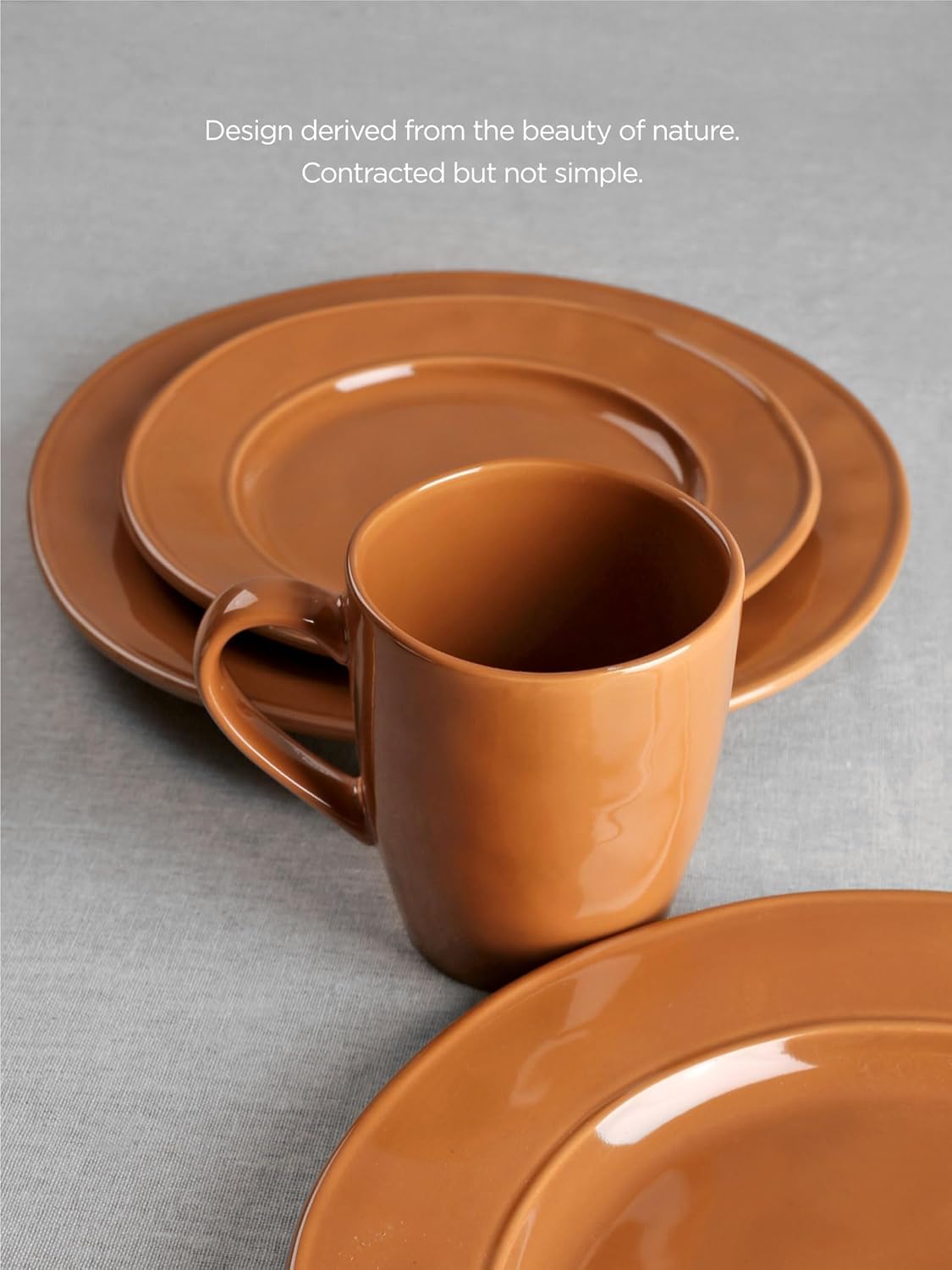 famiware Aurora Coffee Mugs, 14oz Mug Set of 4, Stoneware Mug, Cups for Kitchen, Cappuccino, Latte, Reactive Glaze, Microwave Safe, Scractch-resistant, Brown