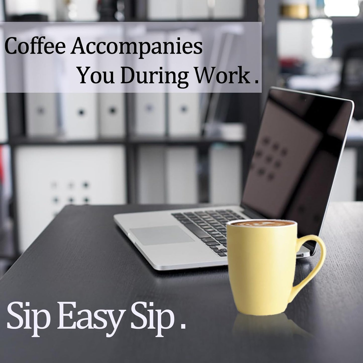 Coffee Mugs Set of 6, 12oz Ceramic Coffee Mugs with Handle, Matte Porcelain Yellow Coffee Mug for Latte, Tea, Cocoa, Cappuccino, Cups for Women Men for Home Restaurant Mug (Yellow)