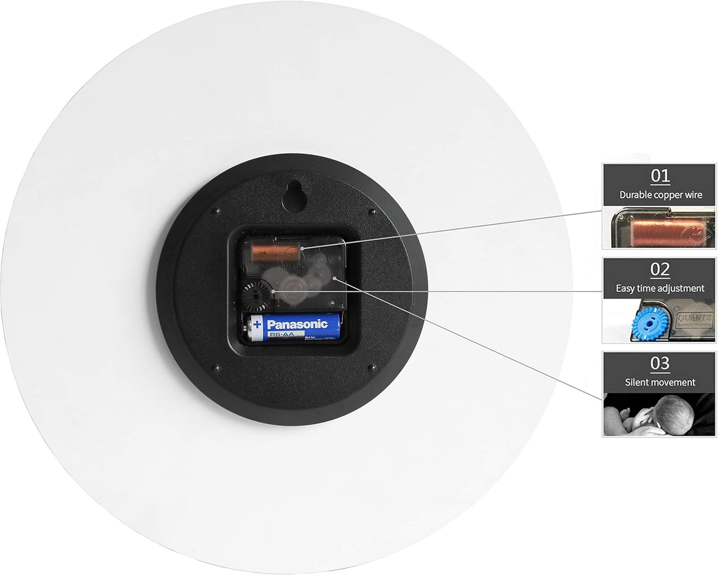 Stephanie Imports Modern Minimalist White & Spring Yellow Silent Wall Clock