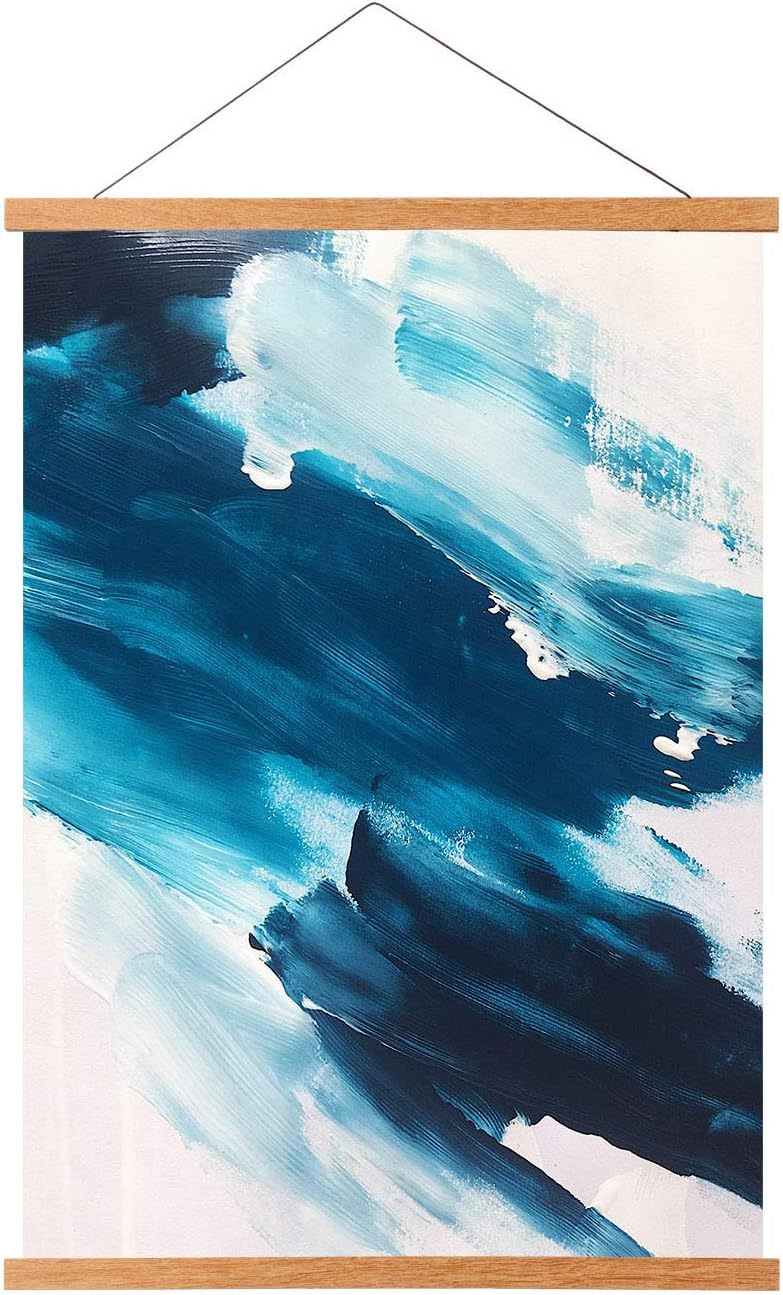 FALAMON Magnetic Poster Hanger Frame, 9x12 9x11 9x13 Teak Wood Magnet Poster Frame for Posters, Prints, Photos, Pictures, Maps, Scrolls, and Canvas Artwork