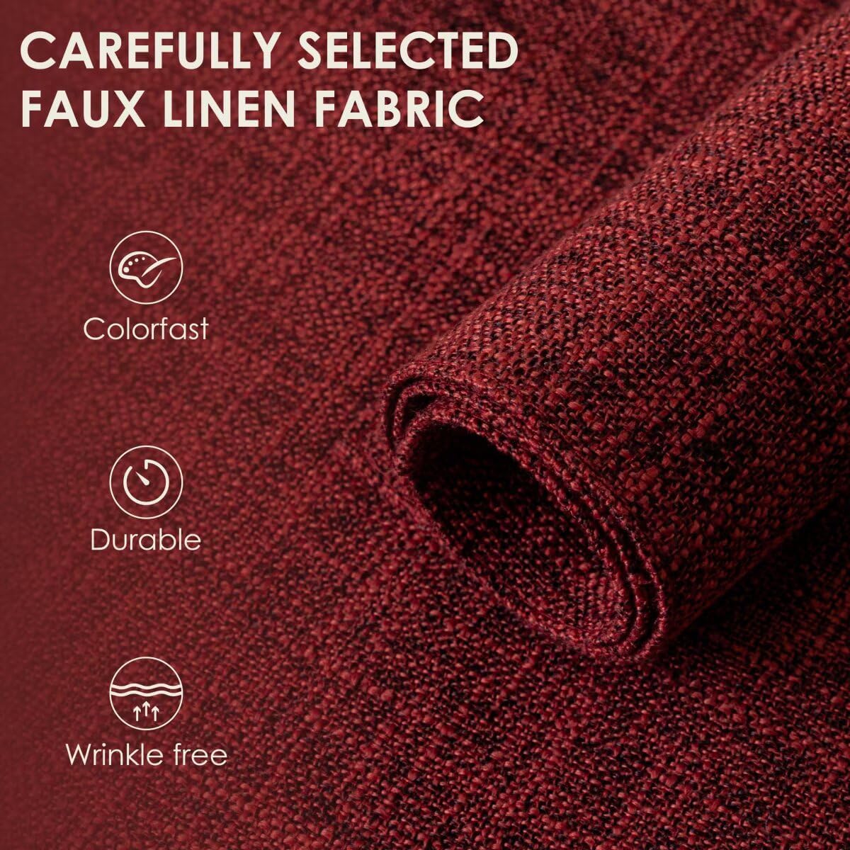 Christmas Placemats Set of 6, Bilayer Thickened Linen Place Mats Heat Resistant Machine Washable Wrinkle Free Carefully Selected Polyester Mats for Kitchen/Dining/Coffee Table (Deep Red)