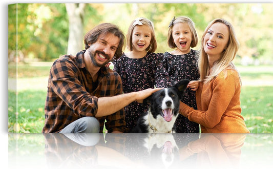 Custom Canvas Prints with Your Photos - Personalized Pictures Print, Customized Photo Gifts, Wall Art Poster Canvas Printing for Wedding, Family, Baby, Pets, Home Office Decor, Wrapped Frame 24x12