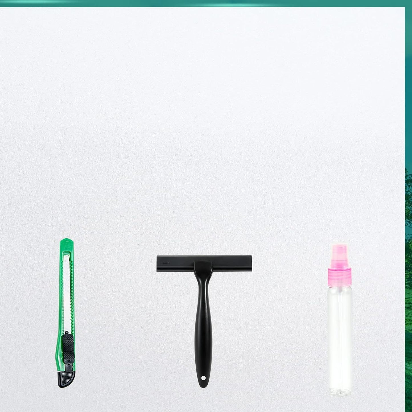 Frosted Glass Window Film with Tools,Reusable Window Privacy Film,Static Clings Window Film Kit for Home Bathroom and Office. (White, 29.6Inch×196.9Inch)