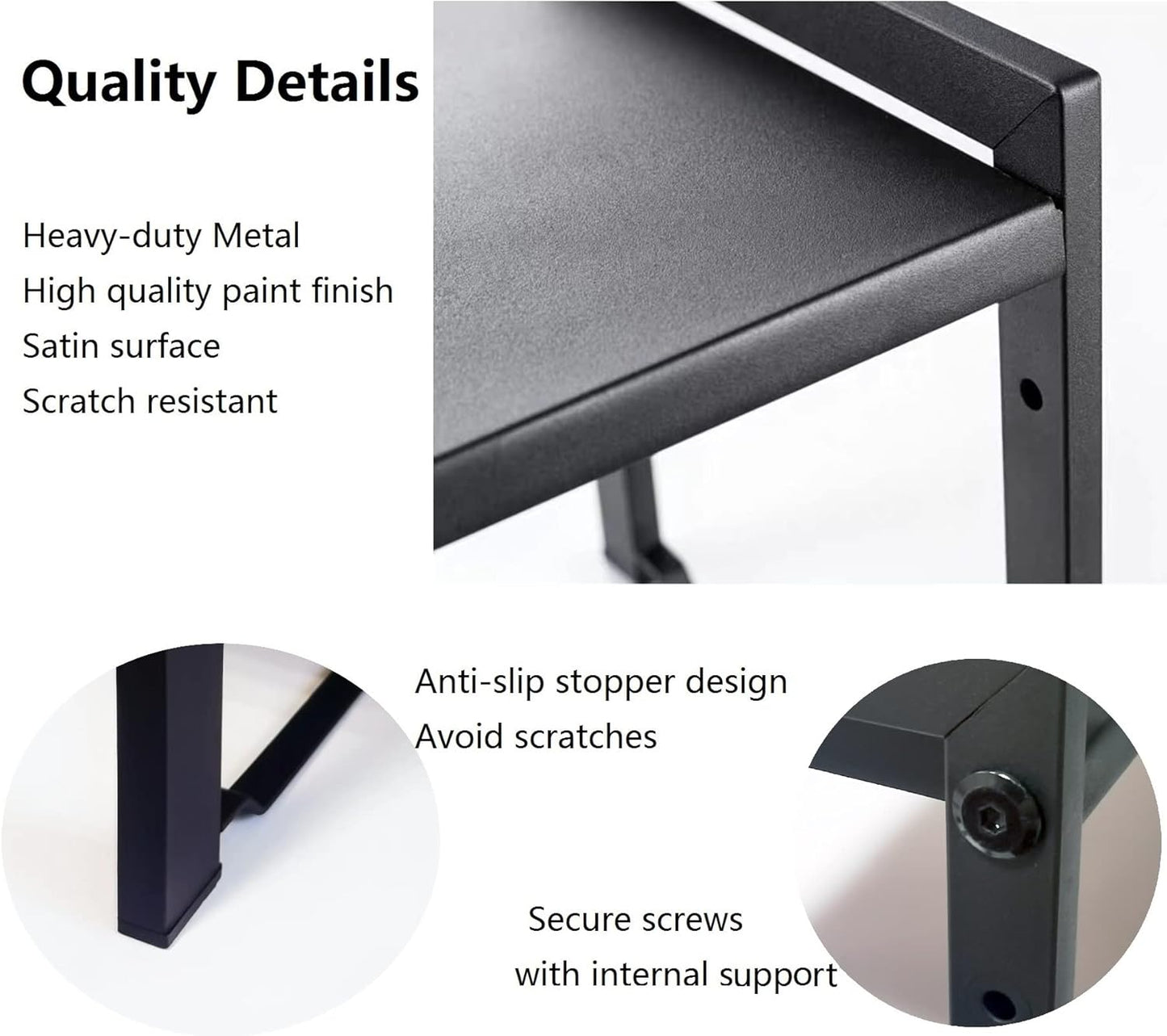 Expandable Cabinet Shelf Organizer 16-26" L Stackable Kitchen Counter Shelf Rack Sink Riser Countertop Storage Black (Normal 7.9”D)