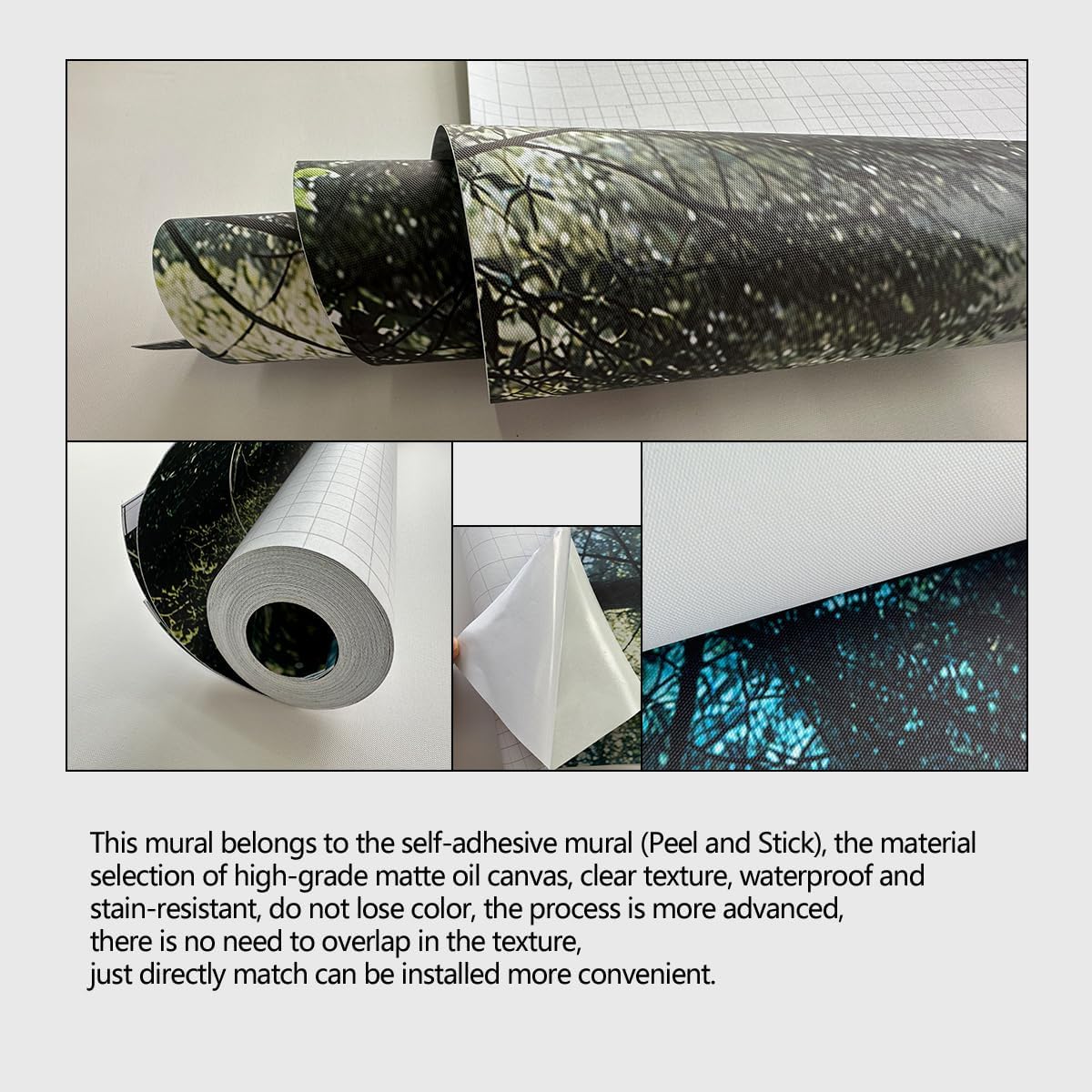 Floral Wall murals Peel and Stick Flowers Wallpaper for Bedroom Living Room - 58"x86"