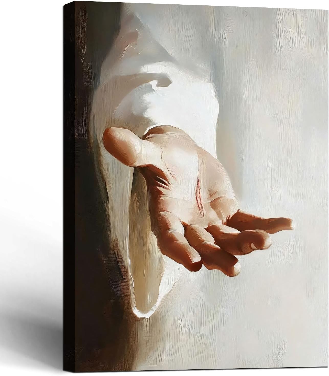 Framed Canvas Jesus Hands Wall Decor Wall Art Gallery Decor Unique Print Wall Decor for Living Room Bedroom Church Home Decor 16x24 Inch Ready to Hang