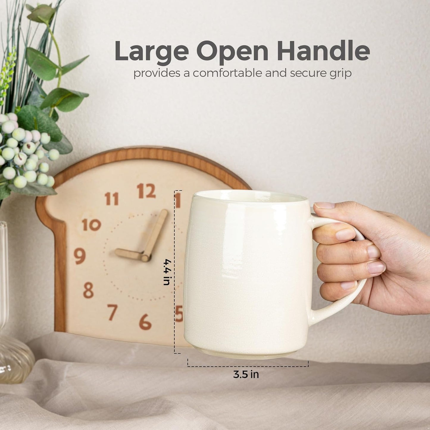 GBHOME Large Coffee Mugs Set of 4, 18oz Handmade Ceramic Coffee Mugs Set with Gradient color for Latte/Tea/Beer/Hot Cocoa, Dishwasher & Microwave Safe