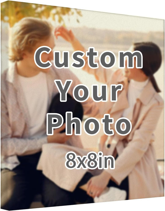 Custom Canvas Prints With Your Photos, Personalized Custom Canvas Wall Art, Customized Wall Art For Bedroom Unique Gift For Christmas Valentine'S Day Wedding Housewarming For Mom Women And Men 8×8