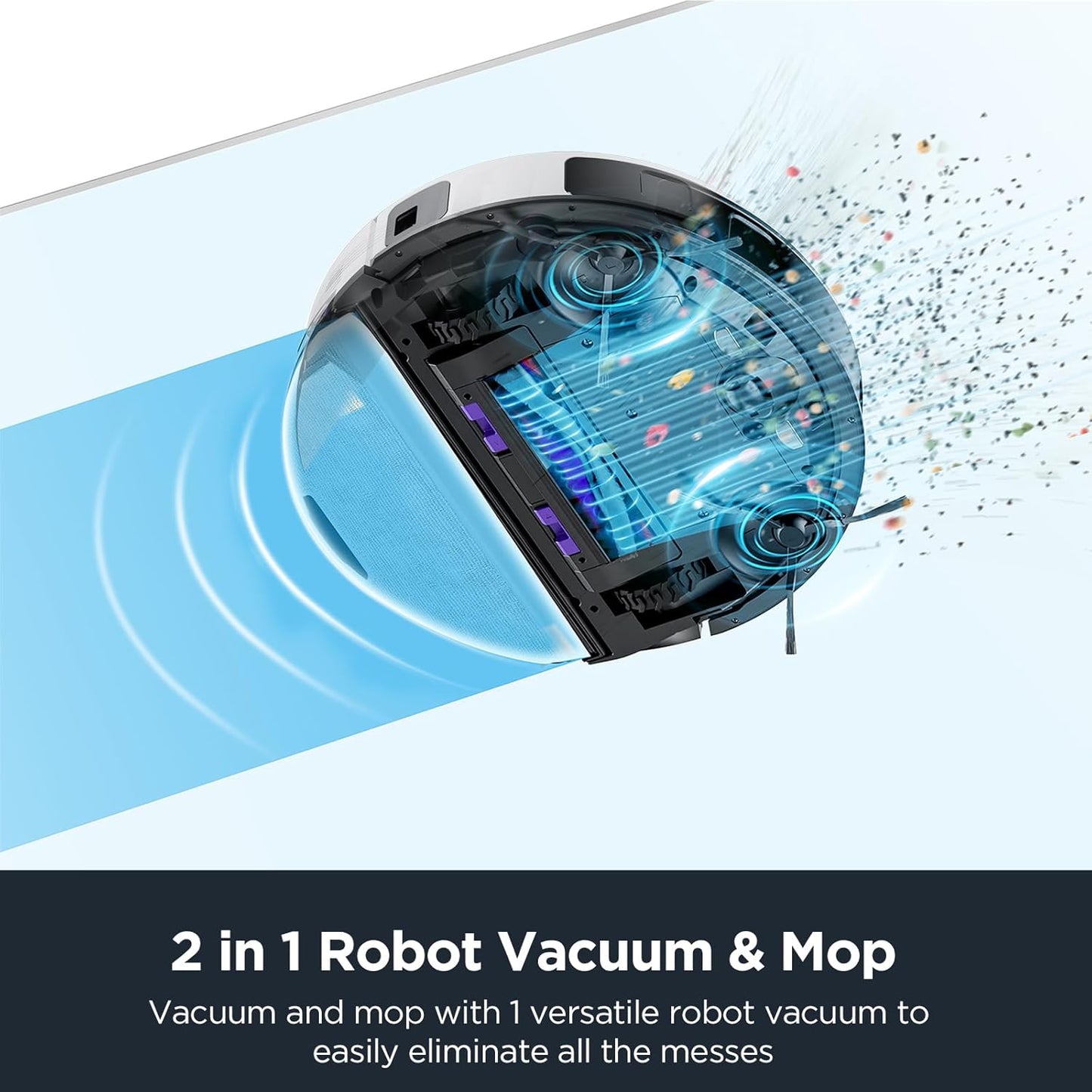 Eureka Robot Vacuum with Bagless Self Emptying Station, 2 in 1 Robotic Vacuum and Mop Combo, 60-Day Capacity, 4000Pa Suction, Auto Lifting Mop, LiDAR Navigation,NER E10s