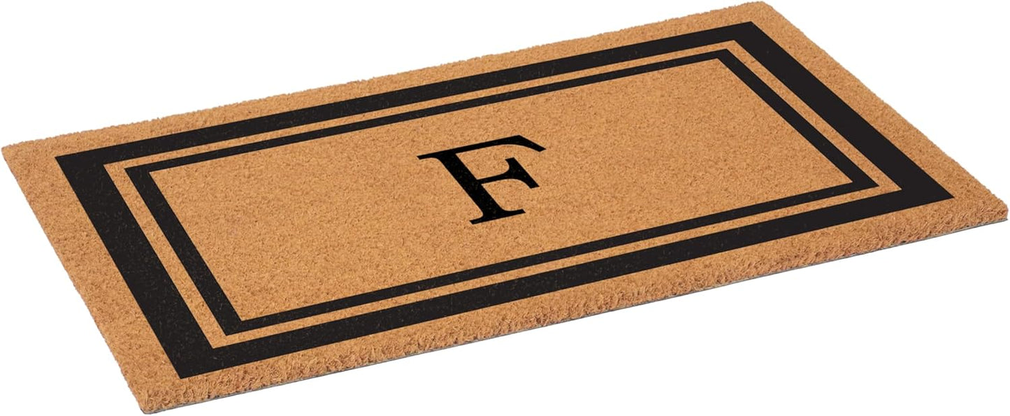 Calloway Mills 152963048F Black Border 30" x 48" Monogram Doormat Letter (F)