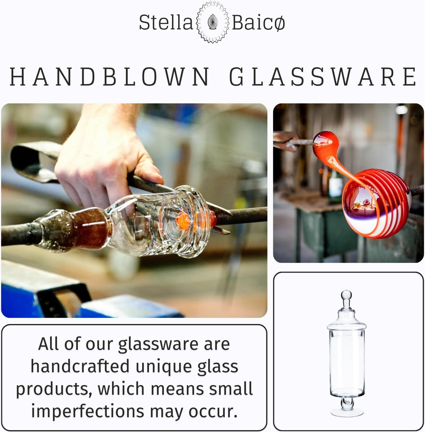 Clear Glass Apothecary Jars, Candy Jar with Lid, Elegant Decorative Jars for Wedding and Party