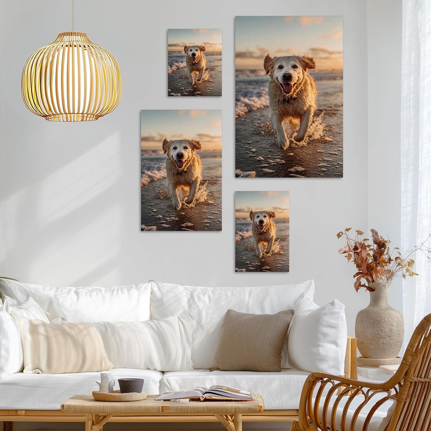 Custom Canvas Wall Art with Photo, Personalized Portrait Frame with Wedding Baby Pet Family Picture, Custom Poster for Living Room Wall, Personalized Picture Gifts for Anniversary Multiple Sizes