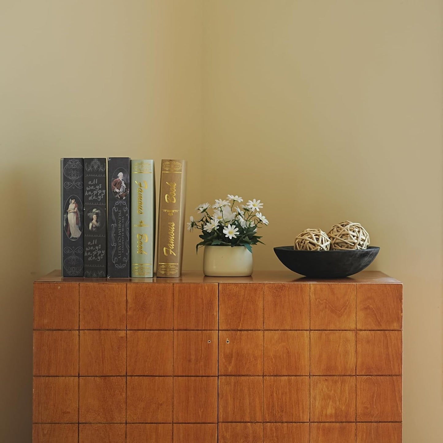 Hand Carved Wooden Decorative Bowl for Home Entryway Decor, Wood Centerpiece Bowl for Coffee Table Decor, Wood Dough Bowl for Farmhouse Decor (Black)