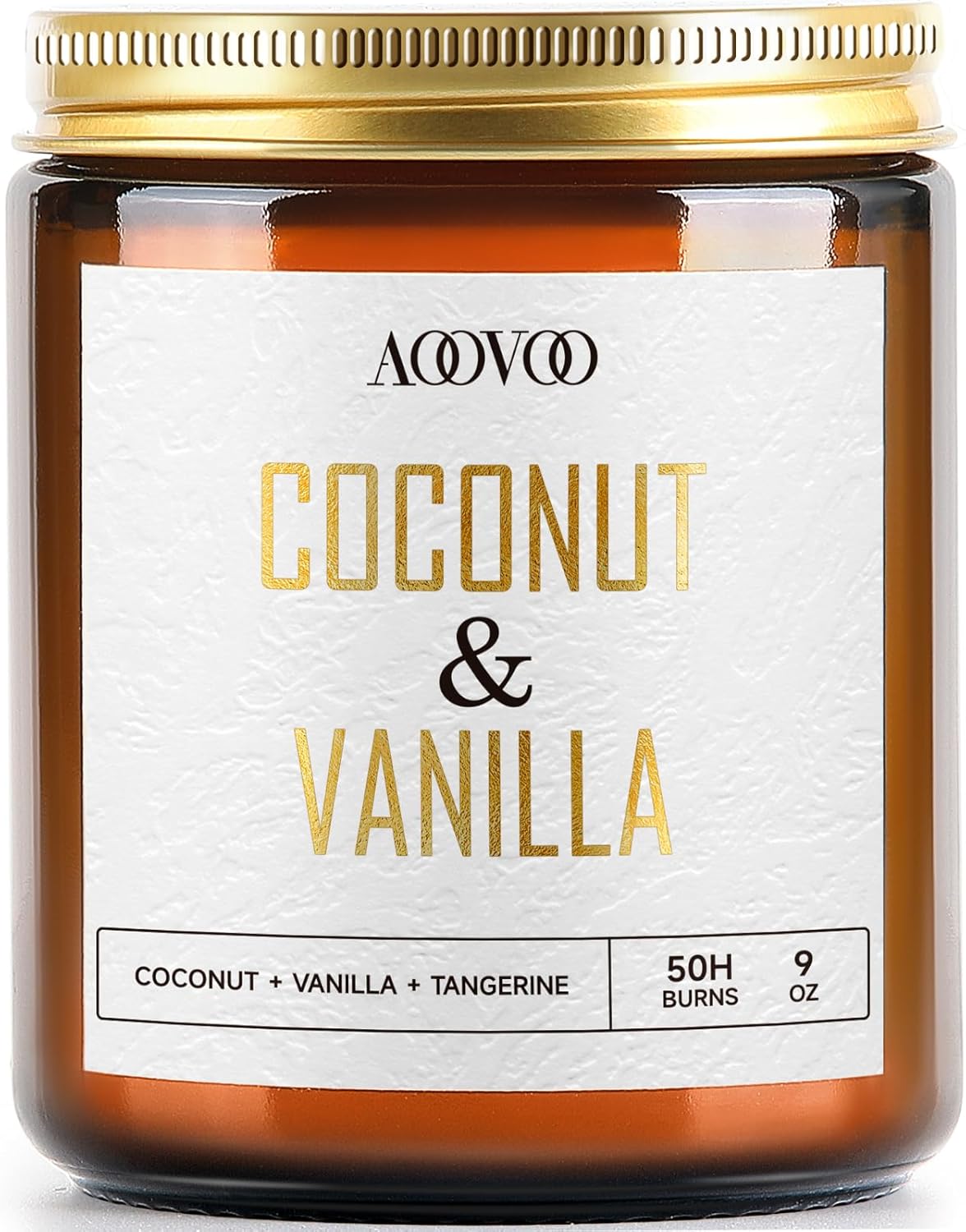 AOOVOO Coconut Vanilla Candles - 9 oz Scented Candles, Aromatherapy Candle, Soy Candle for Home Scented