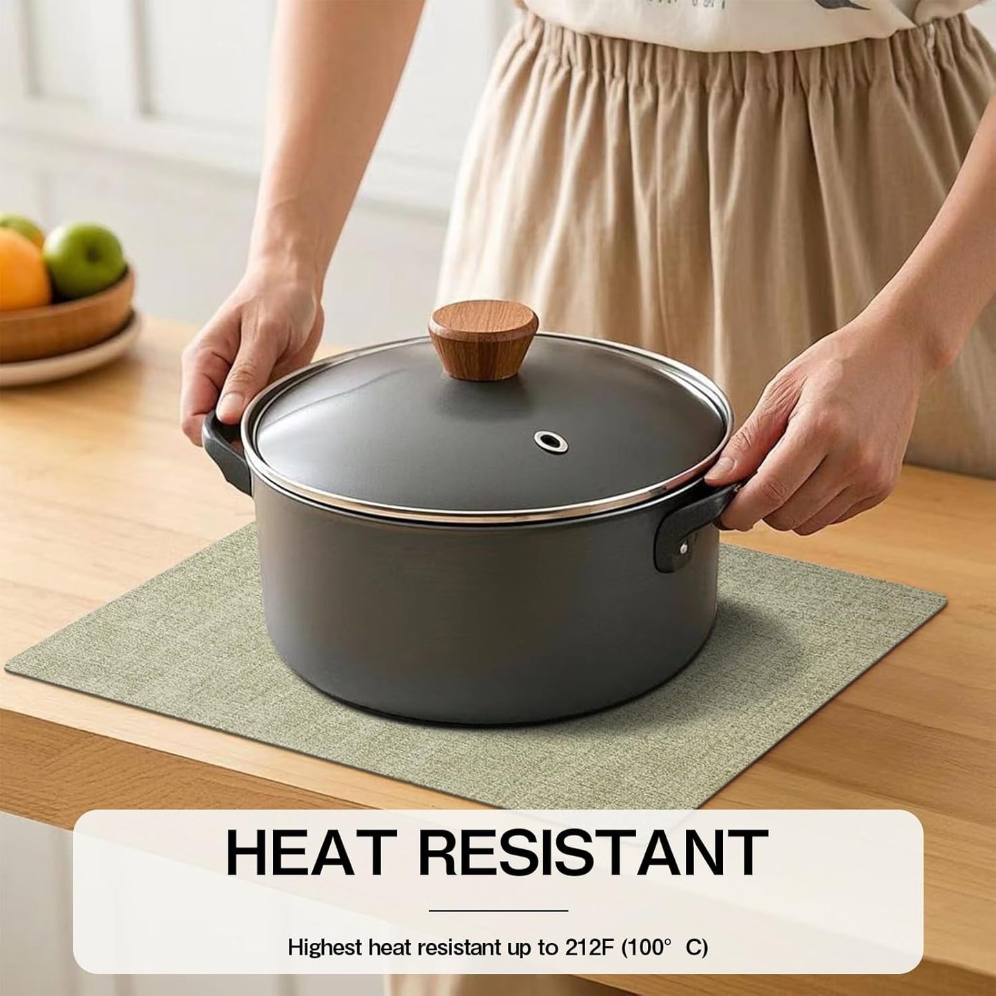 Chrysameld Vinyl Placemats Set of 8 - Faux Leather 100% Waterproof Oil-Proof Wipeable PU Place Mats, Heat Resistant Anti Slip Reversible Table Mats for Indoor & Outdoor Use,(17×12Inch, Sage Green)