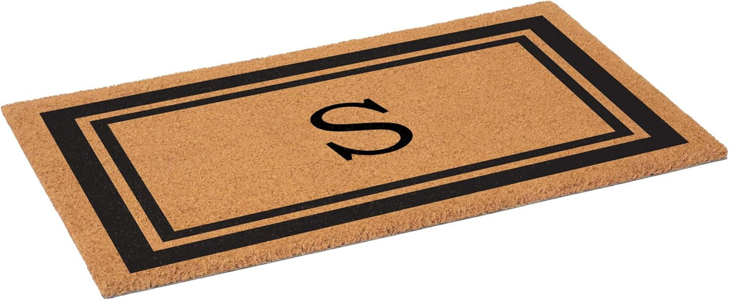 Calloway Mills 152962436S Black Border 24" x 36" Monogram Doormat, (Letter S)