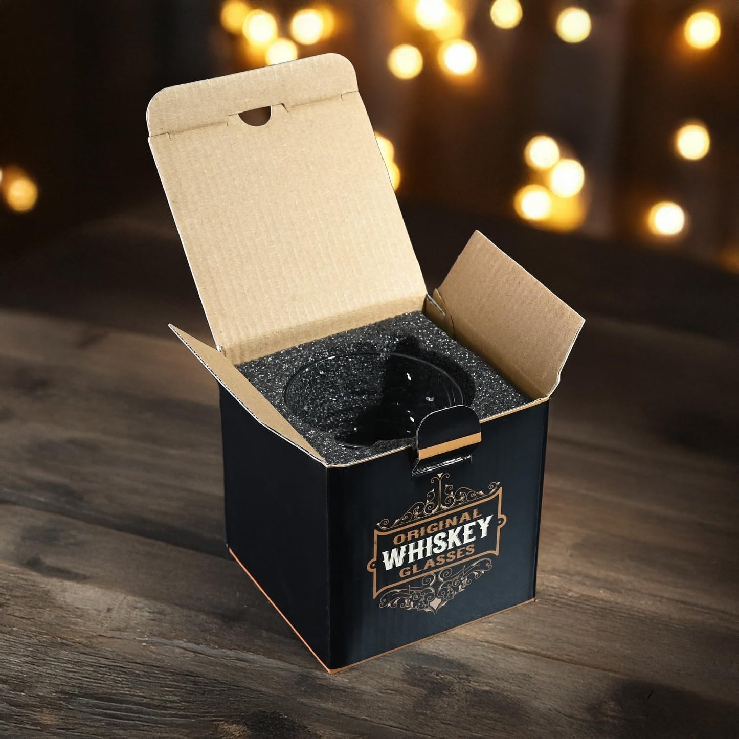 Old Fashioned Whiskey Glasses, Stemless Wine Glasses with Gift Box, 10Oz Rocks Glass for Scotch Cocktail Bourbon Vodka Liquor, Unique Gifts for Dad, Husband, Father's Day, Anniversary