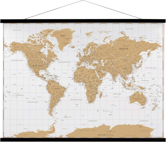 FALAMON Magnetic Poster Hanger Frame, 22x34 22x28 22x14 Teak Wood Magnet Poster Frame for Posters, Prints, Photos, Pictures, Maps, Scrolls, and Canvas Artwork(Black, 22")