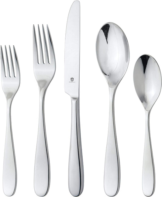 Silverware Set for 6 – 18/10 Stainless Steel Flatware, Mirror Finish, Dishwasher Safe, Durable and Balanced Utensils, Modern Tableware (30-Piece Set, Fidenza)