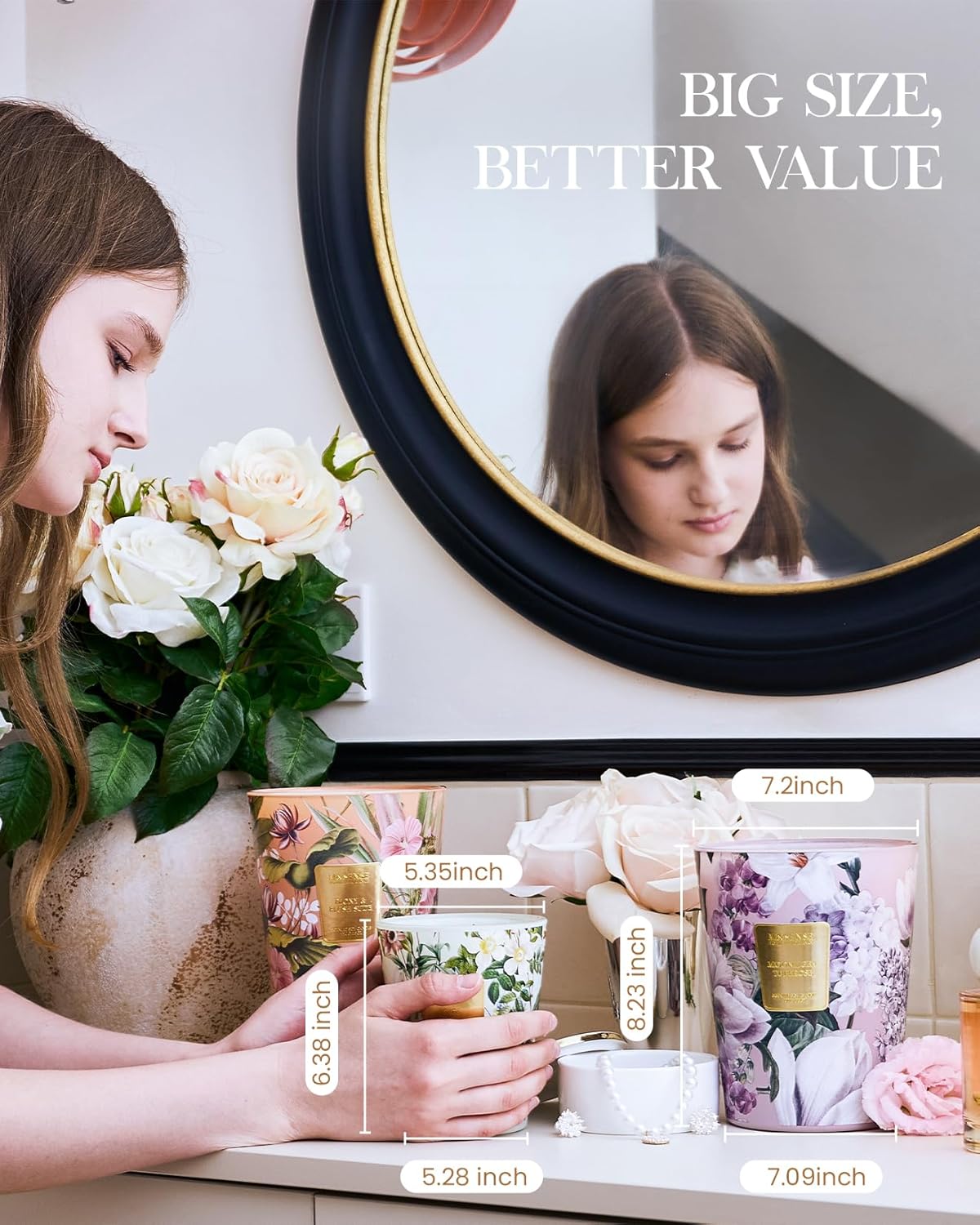 M&SENSE Large Soy Candle Linen Breeze Scented 35oz 150H Burn Time Long Lasting, 3-Wick Natural Aromatherapy Candle, No Toxic Candle Home Fragrance Housewarming Gifts