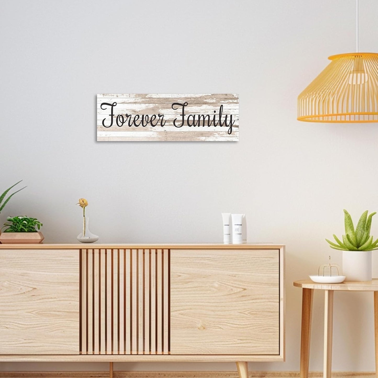 CHAOSETKEN Custom Text Sign Wall Art Personalized Family Quote Wall Decor Family Sign Canvas Prints Customized Wood Text Quote Pictures Rustic Farmhouse Decor Framed (12L x 4W)