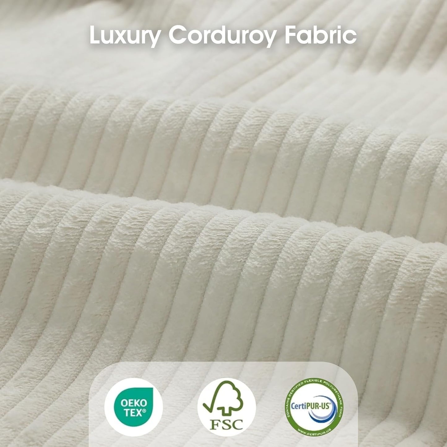 LLappuil Modular Sectional Sofa with Storage, U-Shaped Convertible Sleeper Couch, 6-Seat Oversized Living Room Sofa with 6 Back Cushions & 6 Throw Pillows, Beige Corduroy Fabric