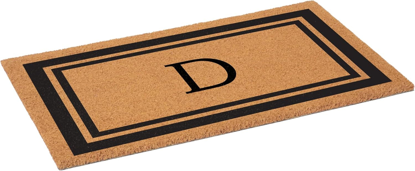 Calloway Mills 152962436D Black Border 24" x 36" Monogram Doormat, (Letter D)