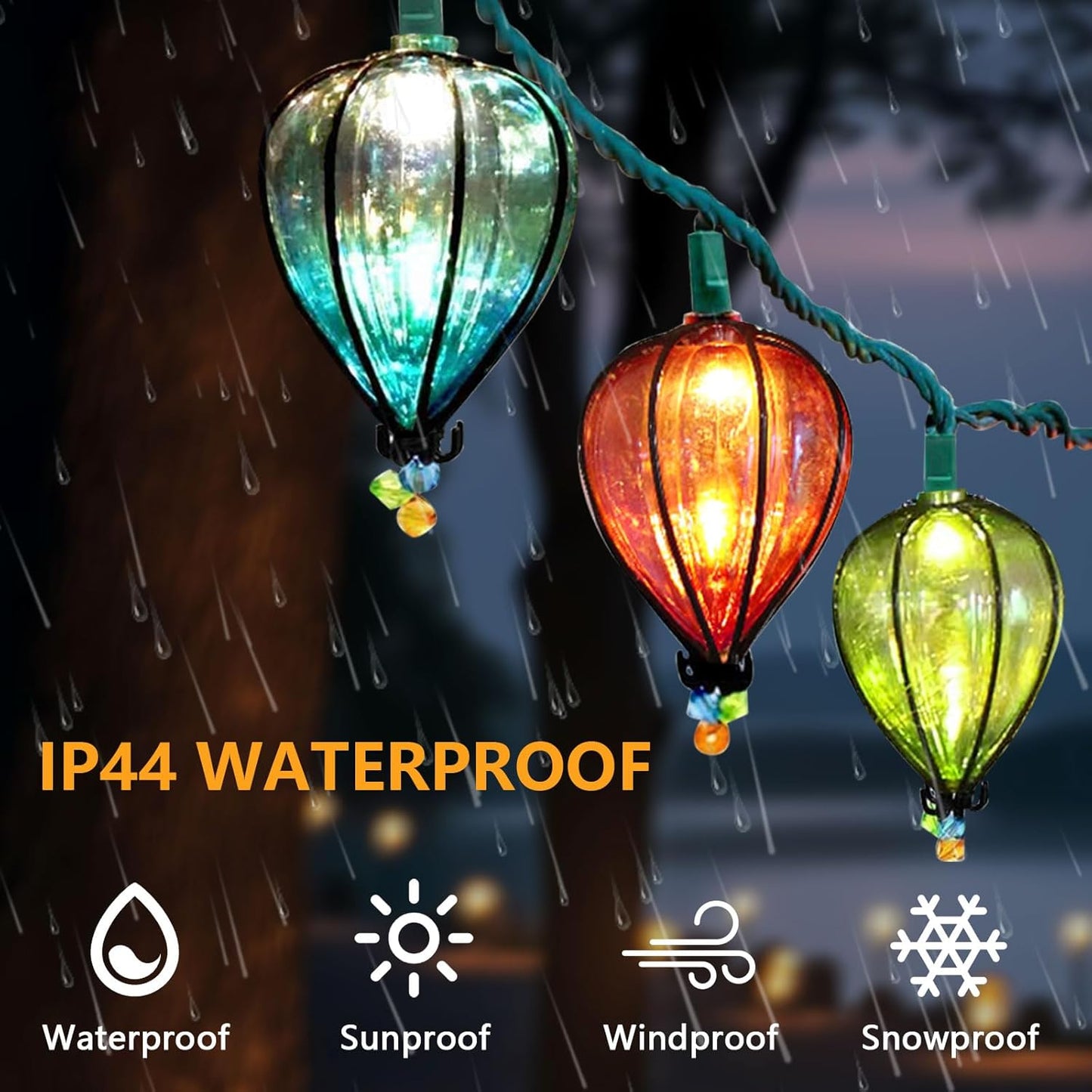 16 Pcs of 11FT Multicolor String Lights with 10 Bulbs, UL Listed Connectable Waterproof Decorative LED Lights Hanging for Backyard Patio, Indoor/Outdoor for Christmas Wedding Party Festival Lighting