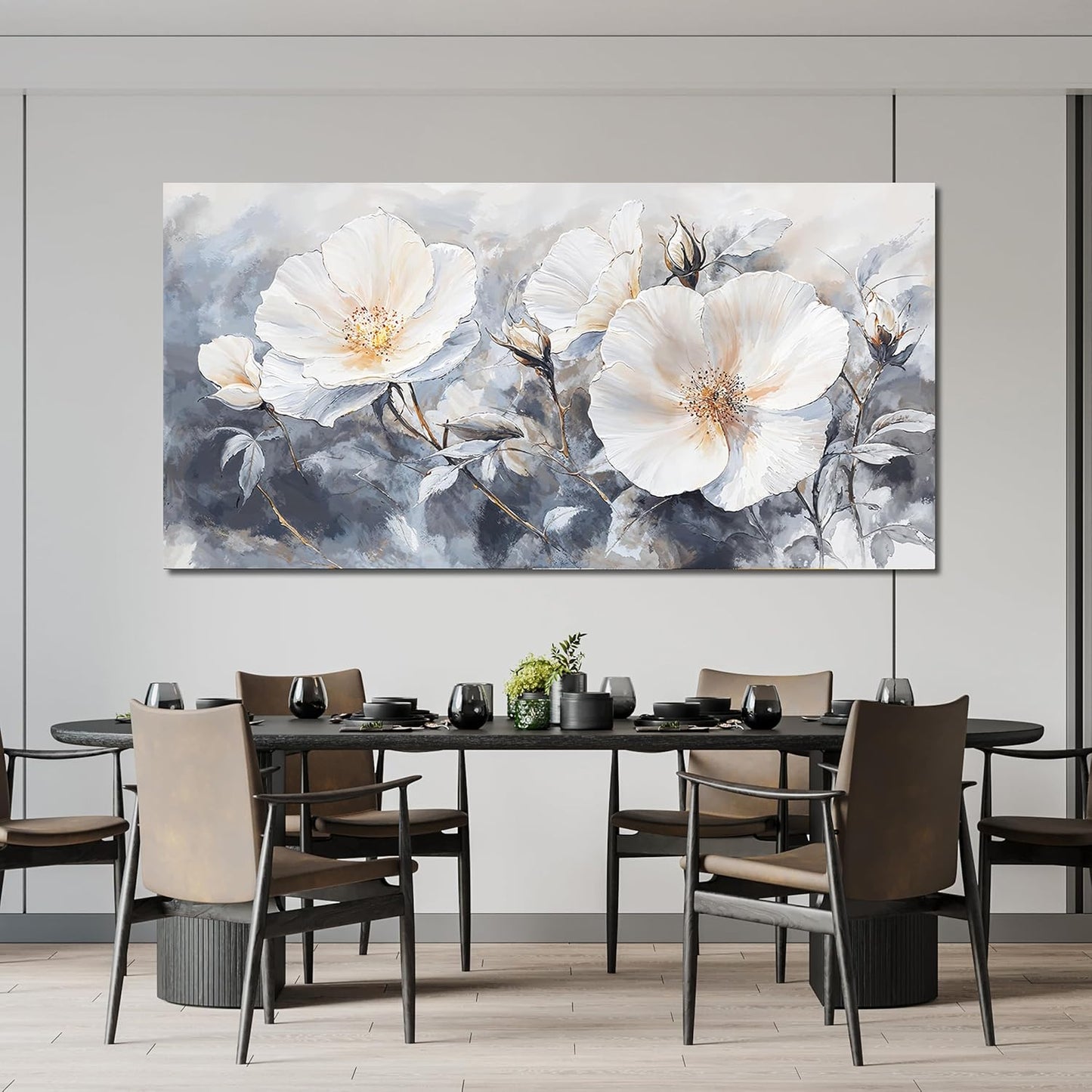 Canvas Wall Art Decor Large Black and White Wall Art Vintage Flower Wall Art Prints Wall Art Pictures for Living Room Canvas Art Wall Decor Oversized Artwork for Walls Bedroom Office Decor 29" X 58"