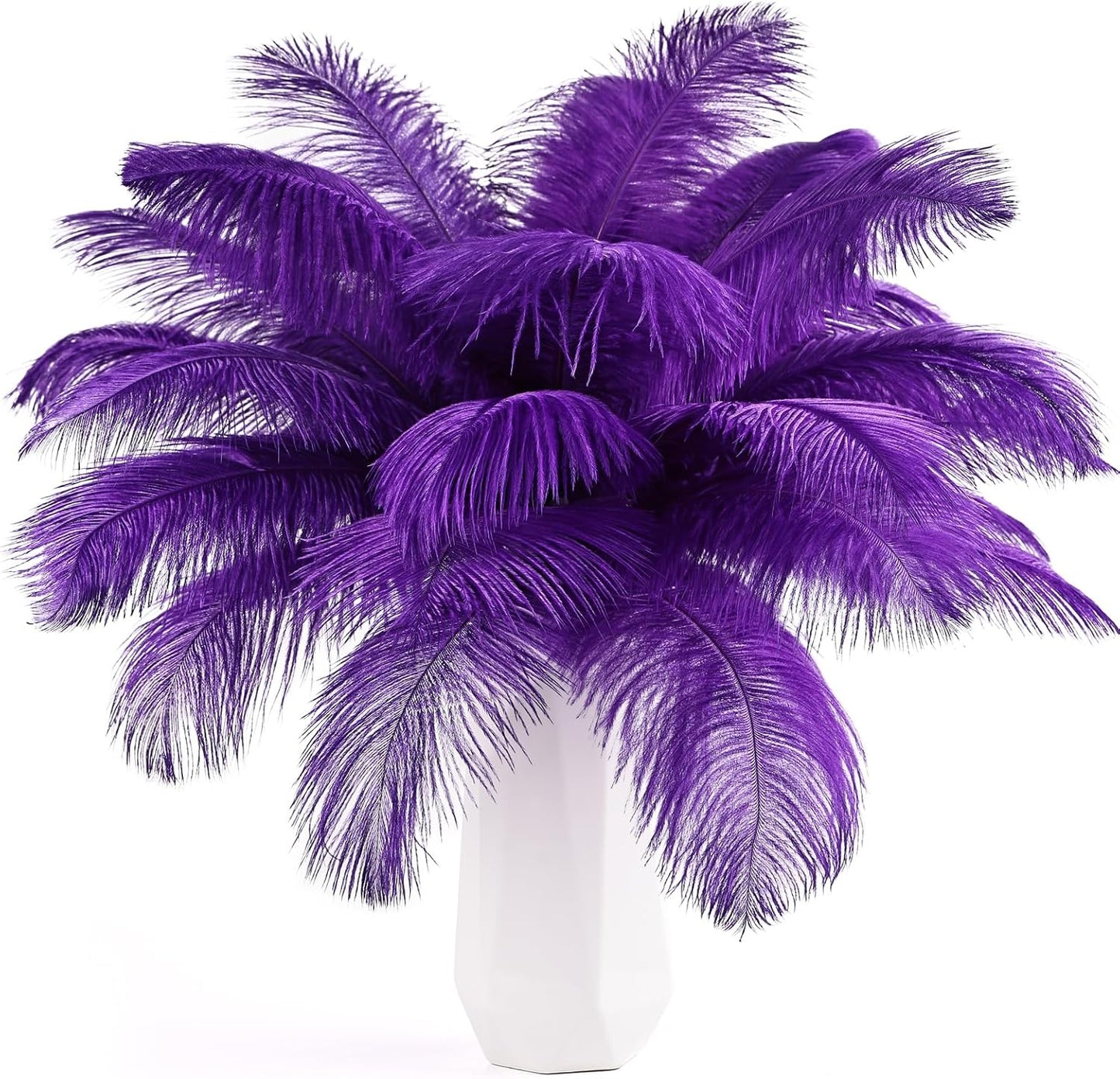 THARAHT Purple Ostrich Feathers 24pcs Natural Bulk 8-10Inch 20cm-25cm for Crafts Wedding Party Centerpieces Halloween and Home Decoration Feather