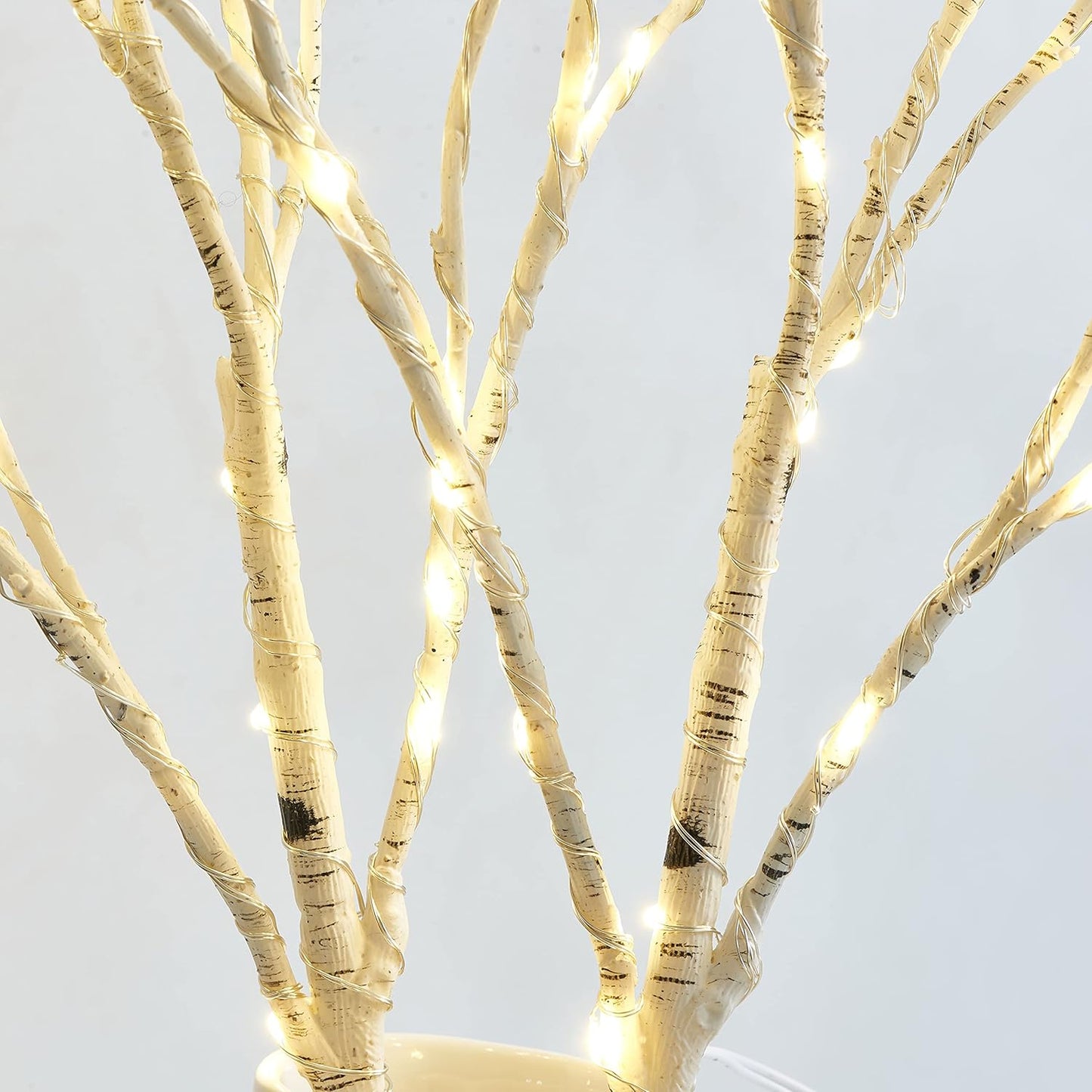 Birchlitland Lighted Birch Branches with Timer Battery Operated 18IN 70L Warm White LED Fairy Lights, Artificial Decorative Branch Lights for Home and Holiday Decoration Indoor Outdoor