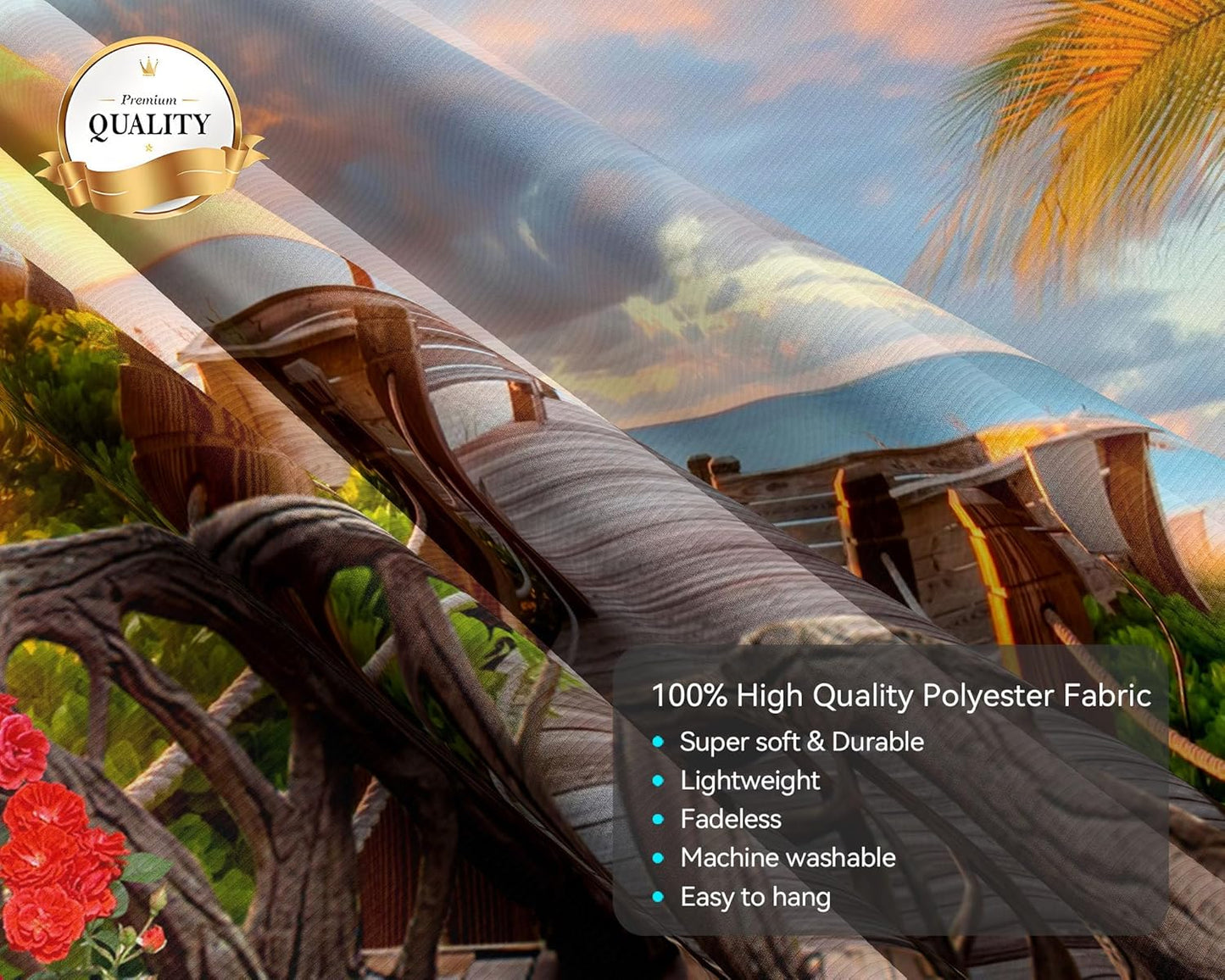 dueeia Beach Window Tapestry Wall Hanging Beachy Coastal Ocean Nature Tropical Landscape Scenic Tapestries for Bedroom Living Room Wall Decor (90.6"x70.9")