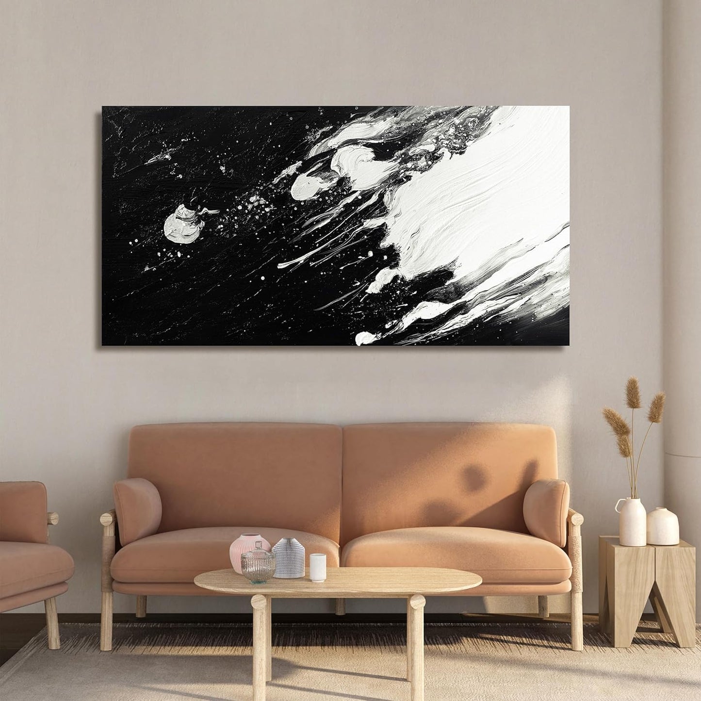 Canvas Wall Art Decor Modern Black and White Wall Art Prints Abstract Wall Art for Living Room Abstract Black Art Abstract Canvas Art Wall Decor Artwork for Walls Bedroom Office Decor 20" X 40"